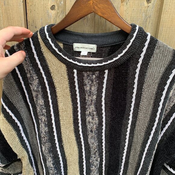 Vintage Pronto Uomo Coogi Style Knit Sweater Large - Picture 4 of 4
